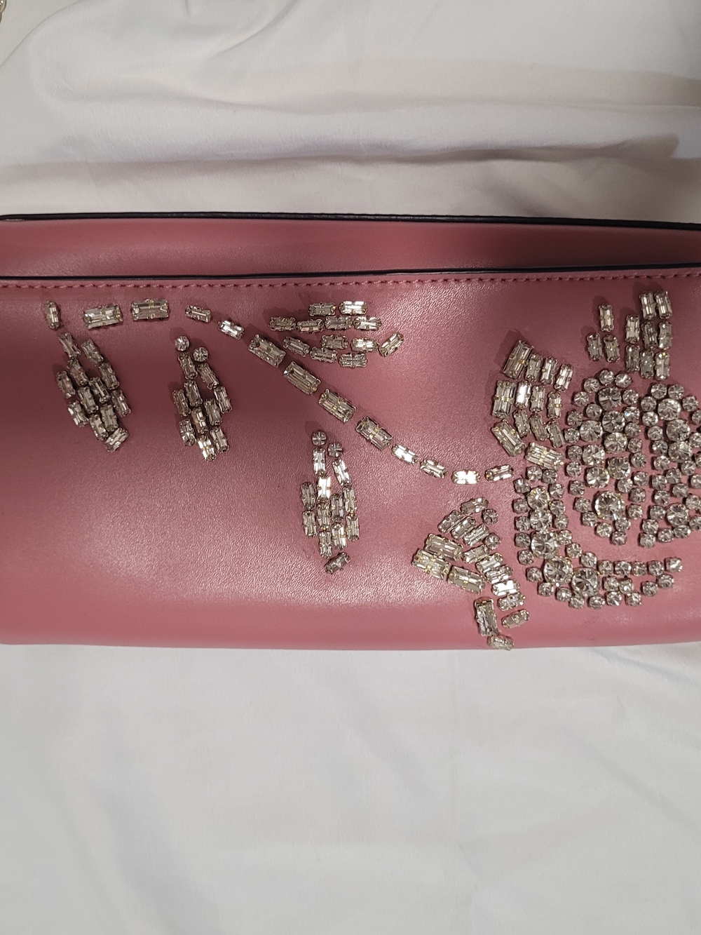 Pink Crystal-Embellished Women's Clutch